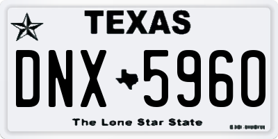TX license plate DNX5960
