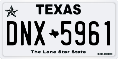 TX license plate DNX5961
