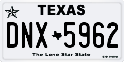 TX license plate DNX5962