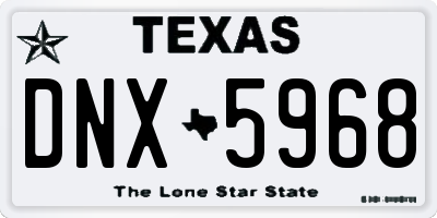 TX license plate DNX5968