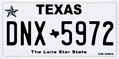 TX license plate DNX5972