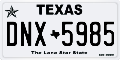 TX license plate DNX5985