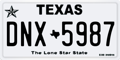 TX license plate DNX5987
