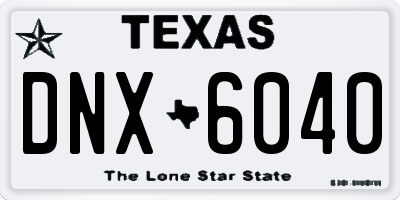 TX license plate DNX6040