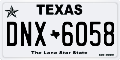 TX license plate DNX6058