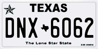 TX license plate DNX6062