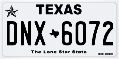 TX license plate DNX6072