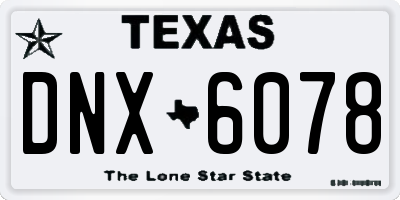 TX license plate DNX6078
