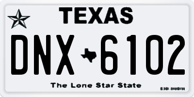 TX license plate DNX6102