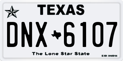 TX license plate DNX6107