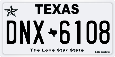 TX license plate DNX6108