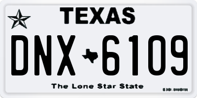 TX license plate DNX6109