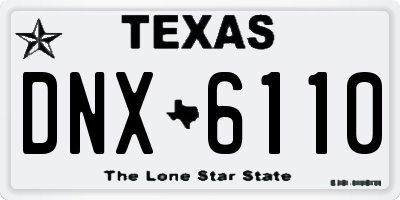 TX license plate DNX6110
