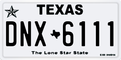 TX license plate DNX6111