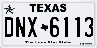 TX license plate DNX6113