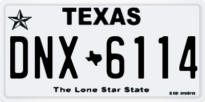 TX license plate DNX6114