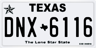 TX license plate DNX6116