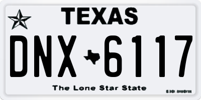 TX license plate DNX6117