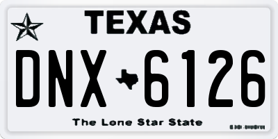 TX license plate DNX6126