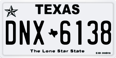 TX license plate DNX6138