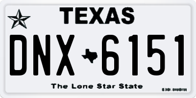 TX license plate DNX6151
