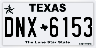 TX license plate DNX6153