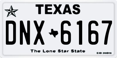 TX license plate DNX6167
