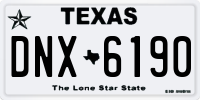 TX license plate DNX6190