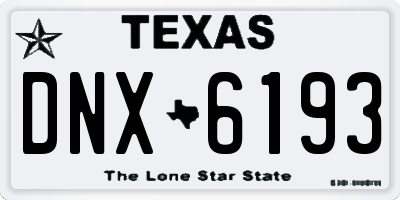 TX license plate DNX6193
