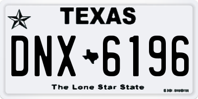TX license plate DNX6196