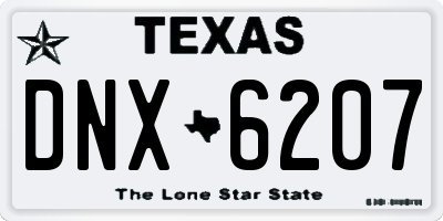 TX license plate DNX6207