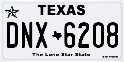 TX license plate DNX6208