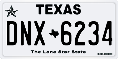 TX license plate DNX6234