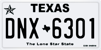 TX license plate DNX6301