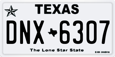 TX license plate DNX6307