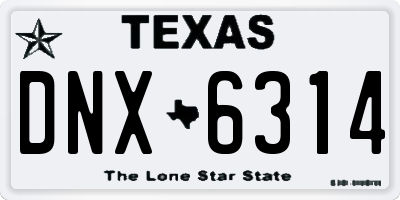 TX license plate DNX6314