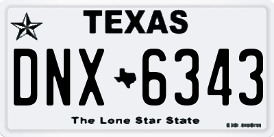 TX license plate DNX6343