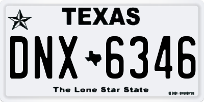 TX license plate DNX6346