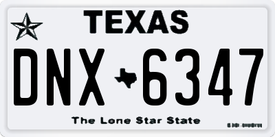 TX license plate DNX6347