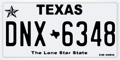 TX license plate DNX6348
