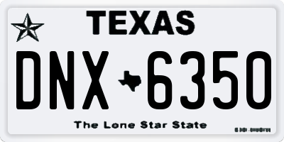 TX license plate DNX6350