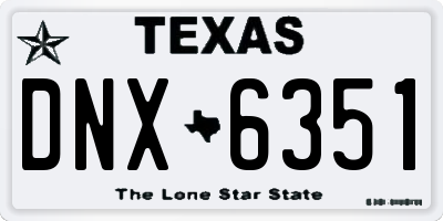 TX license plate DNX6351