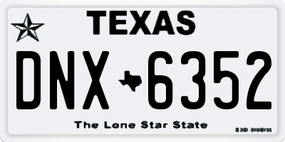 TX license plate DNX6352