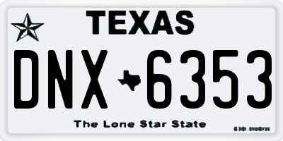 TX license plate DNX6353