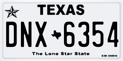 TX license plate DNX6354