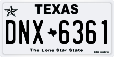 TX license plate DNX6361