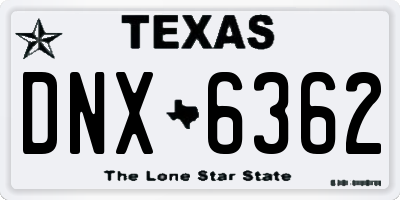 TX license plate DNX6362