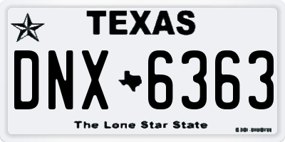 TX license plate DNX6363
