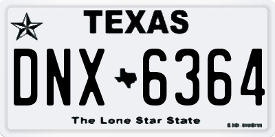 TX license plate DNX6364