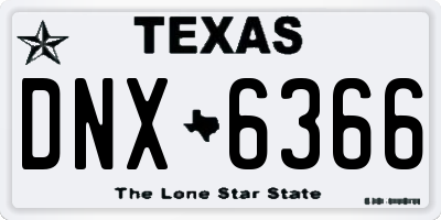 TX license plate DNX6366